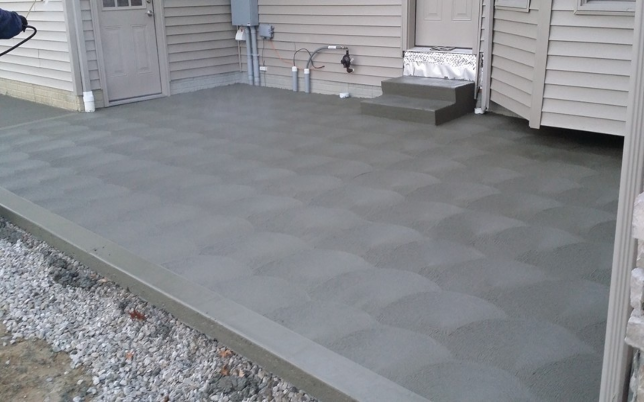 Concrete swirl finish patio idea