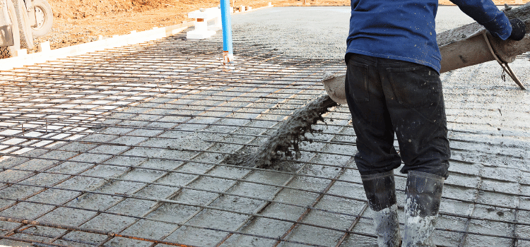 Pouring concrete over old concrete
