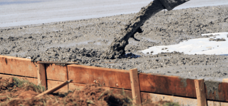 Pouring concrete over old concrete