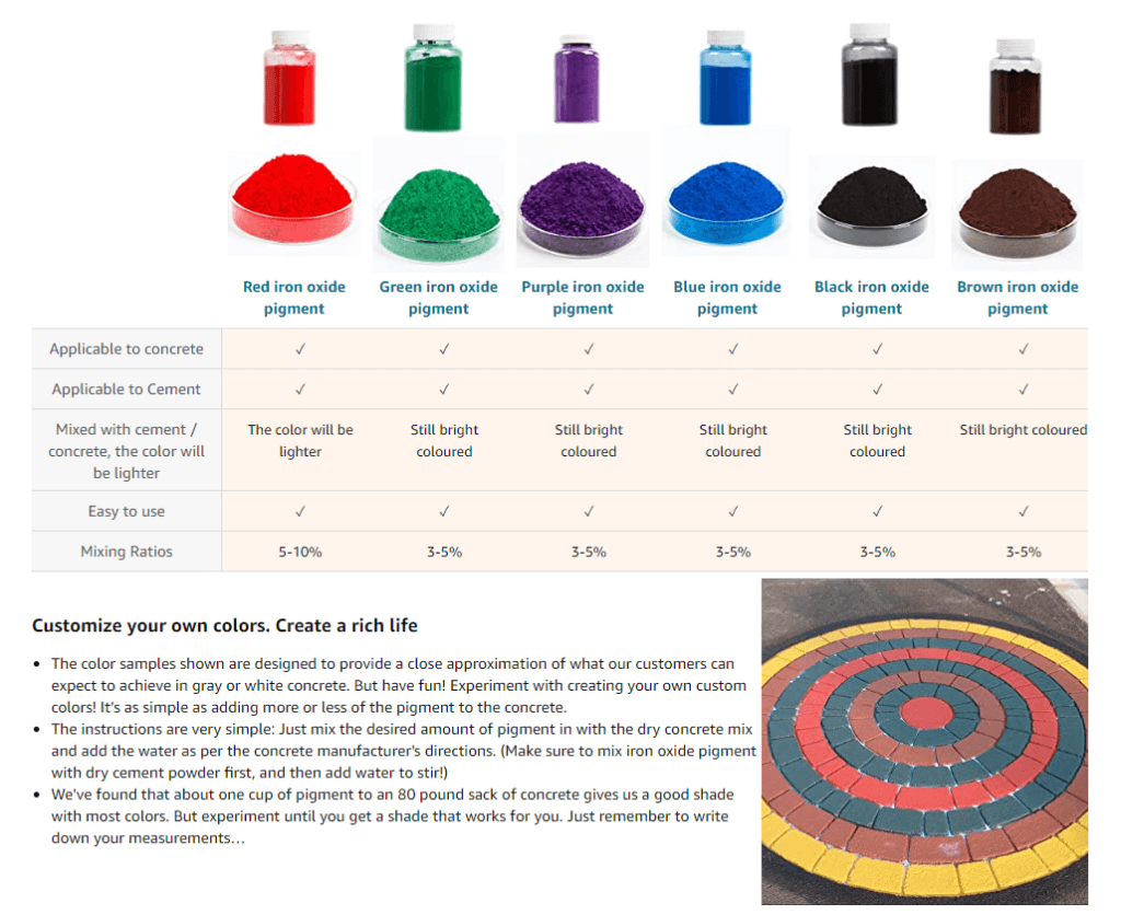 Goodtake Concrete Dye Colors Chart